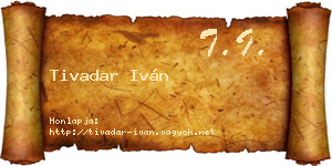 Tivadar Iván névjegykártya