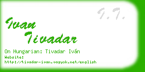 ivan tivadar business card